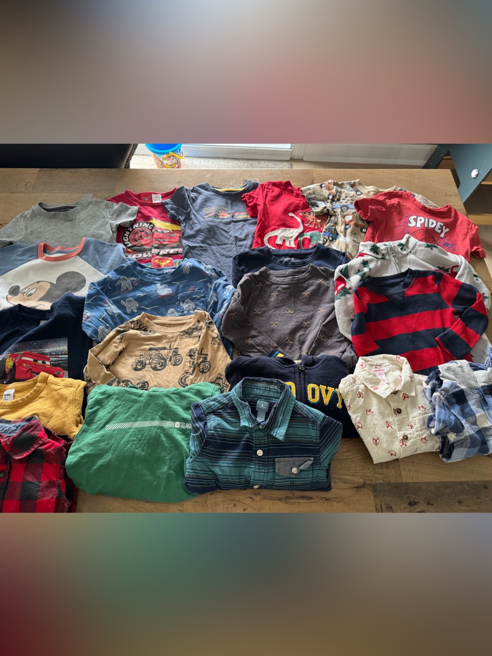 Bundle 21 pcs mix brand long sleeve buttons shirt & tee size 2 toddler